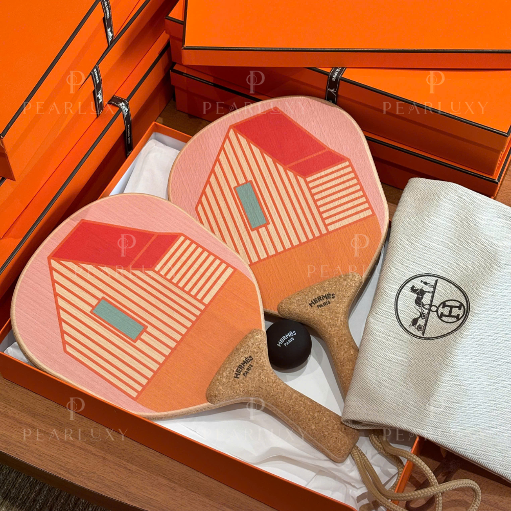 Les Cabanes set of 2 beach rackets - rose / orange
