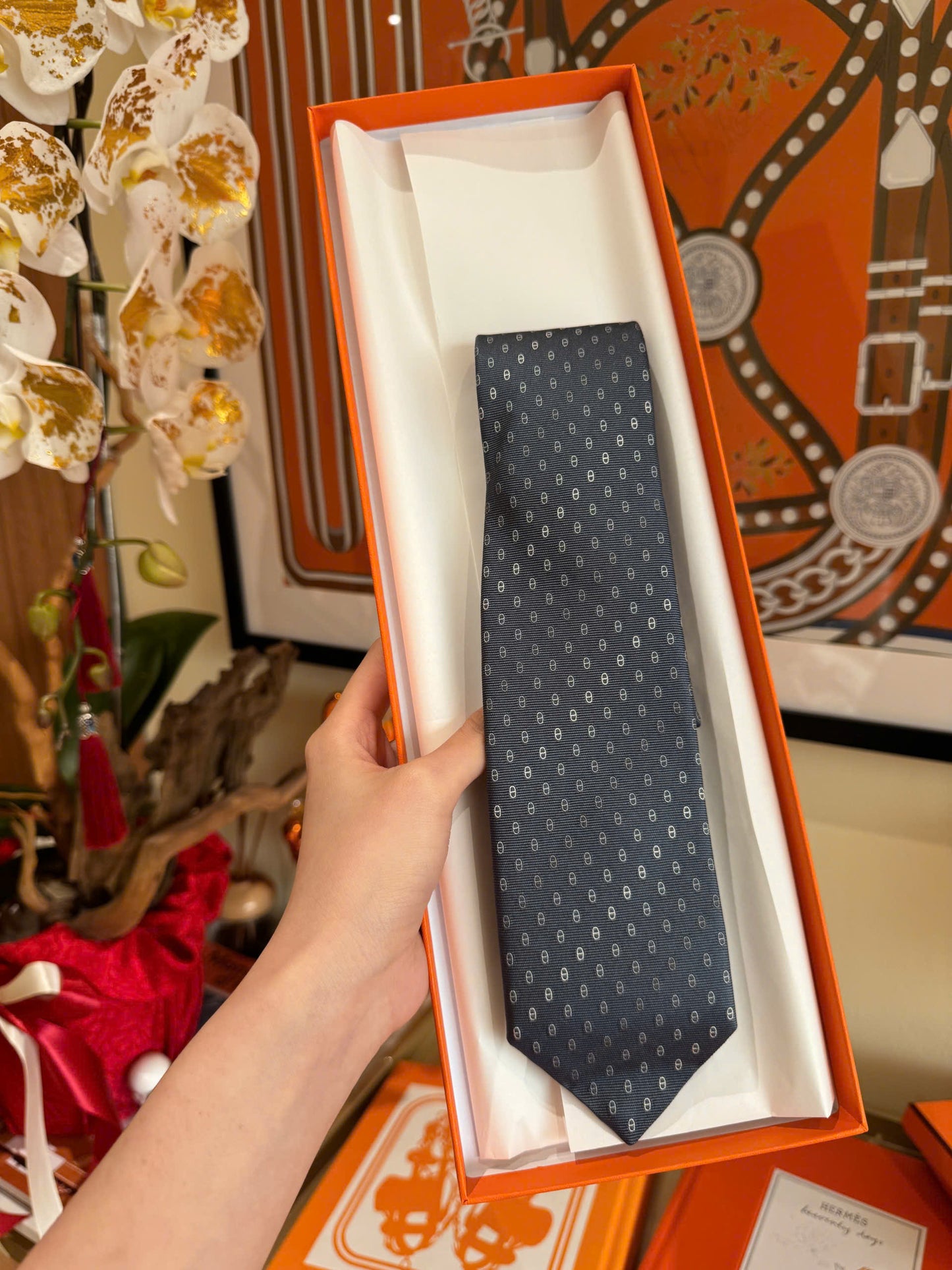Maillons Degrades tie - marine / ciel