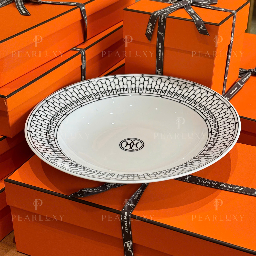 H Deco round deep platter