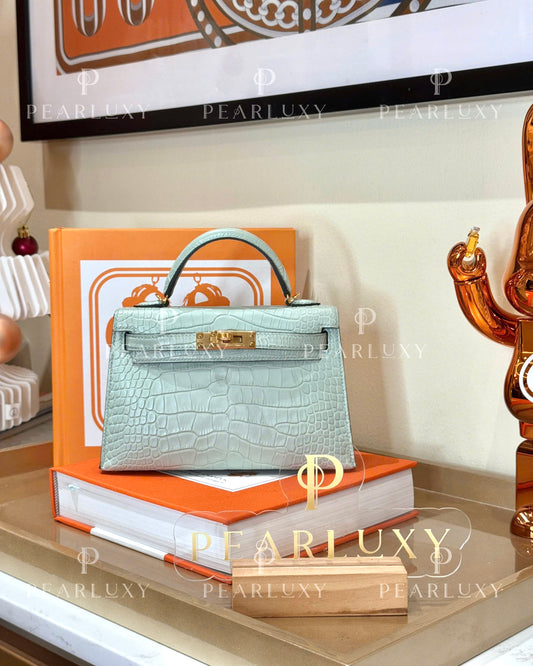 Kelly mini Alligator Matte - Vert